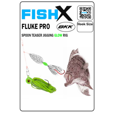 FishX -Fluke Pro - Spoon Teaser Jigging Glow Rig - BKK Hooks