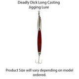 Deadly Dick Long Casting Jigging Lures - Red