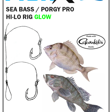 FishX Sea Bass / Porgy Pro Hi-Lo Glow Beads Rig