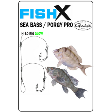 FishX Sea Bass / Porgy Pro Hi-Lo Glow Beads Rig