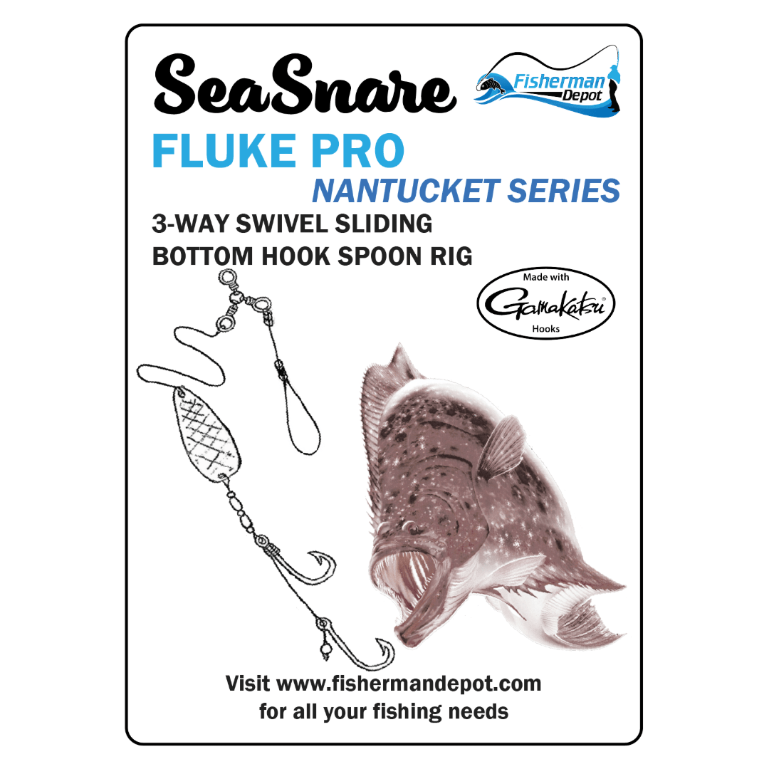 SeaSnare Fluke Pro - Original 3-Way Swivel Sliding Bottom Hook Spoon Rig Nantucket Series