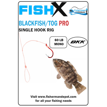 FishX Tog Pro - Blackfish / Tog Single Hook Rig - - BKK Hooks