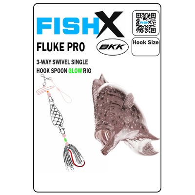 FishX Fluke Pro 3-Way Swivel Single Hook Spoon Rig