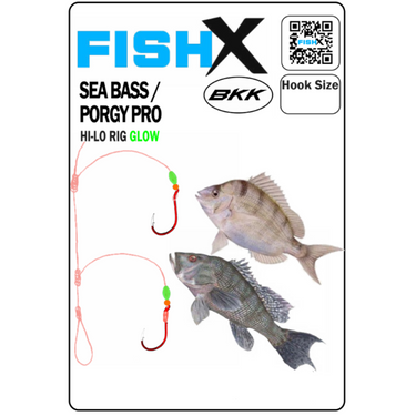 FishX Sea Bass / Porgy Pro Hi-Lo Glow Beads Rig