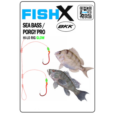 FishX Sea Bass / Porgy Pro Hi-Lo Glow Beads Rig