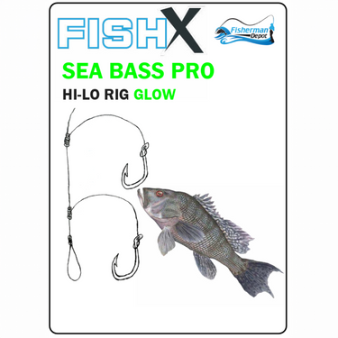 FishX Sea Bass Pro Hi-Lo Glow Beads Rig