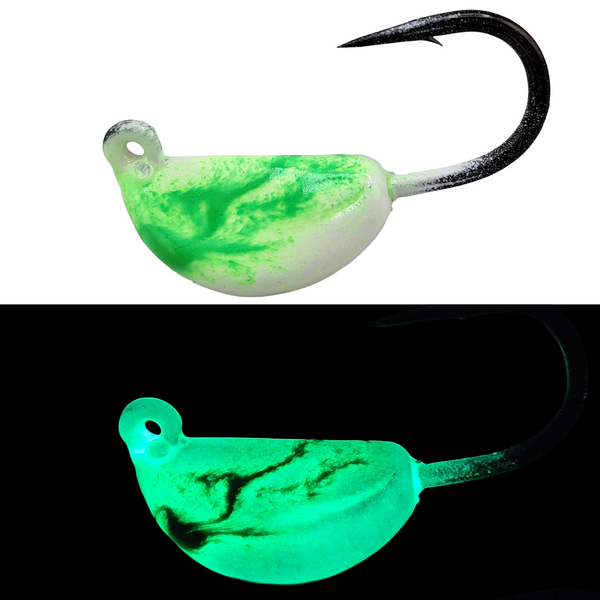 FishX Tog Chaser Jigs White Green Super Glow