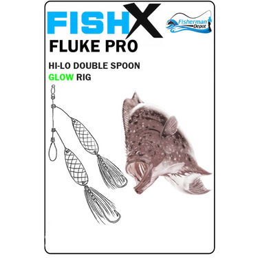 FIshX - Fluke Pro Hi-Lo Double Spoon Teaser Glow Rig