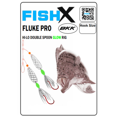 FIshX - Fluke Pro Hi-Lo Double Spoon Teaser Glow Rig - BKK Hooks