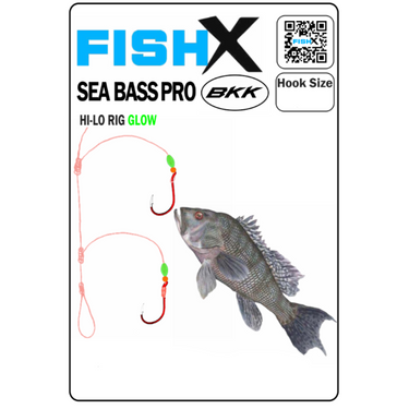 FishX Sea Bass Pro Hi-Lo Glow Beads Rig