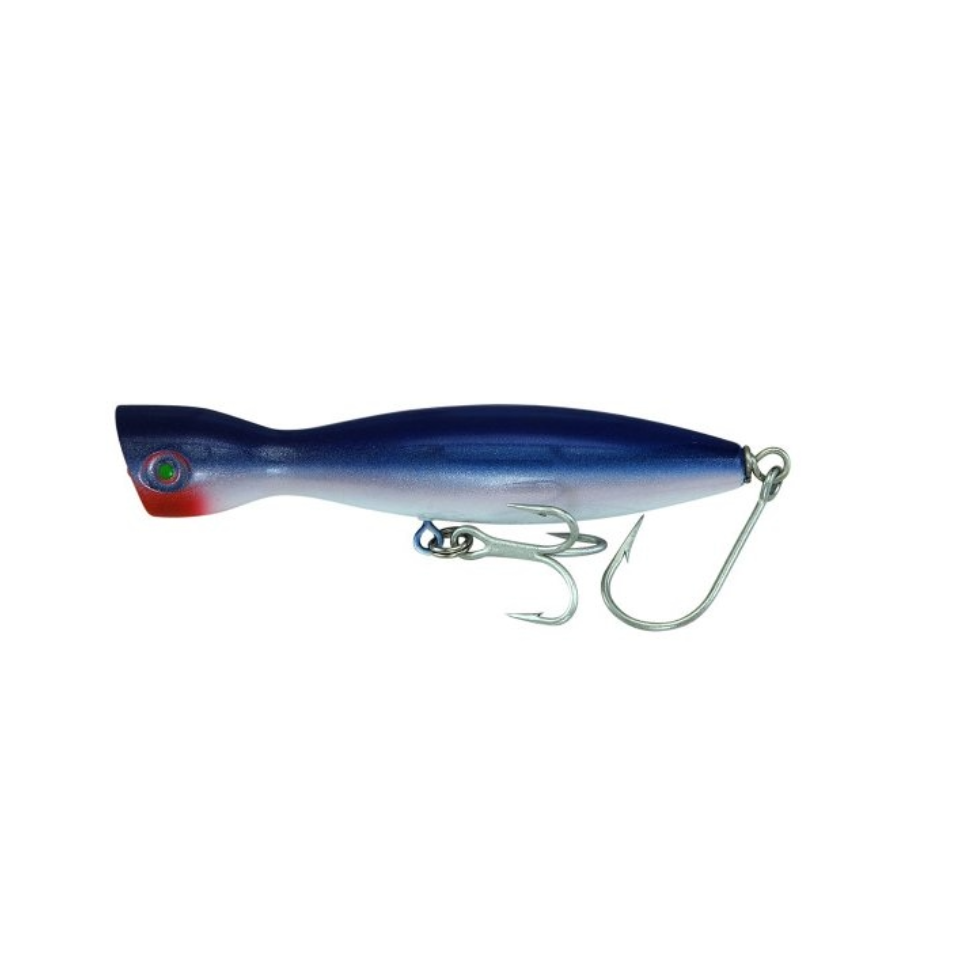 Arbogast Hula Popper 2.0 Topwater Fishing Lure - 2 Inch, 3/8 Oz With Feathered Treble Hooks