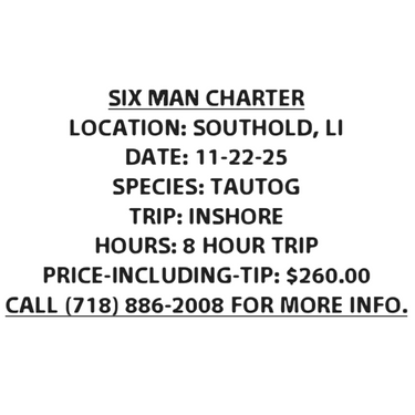 Tog Trip - Southold Long Island - 11/22/25