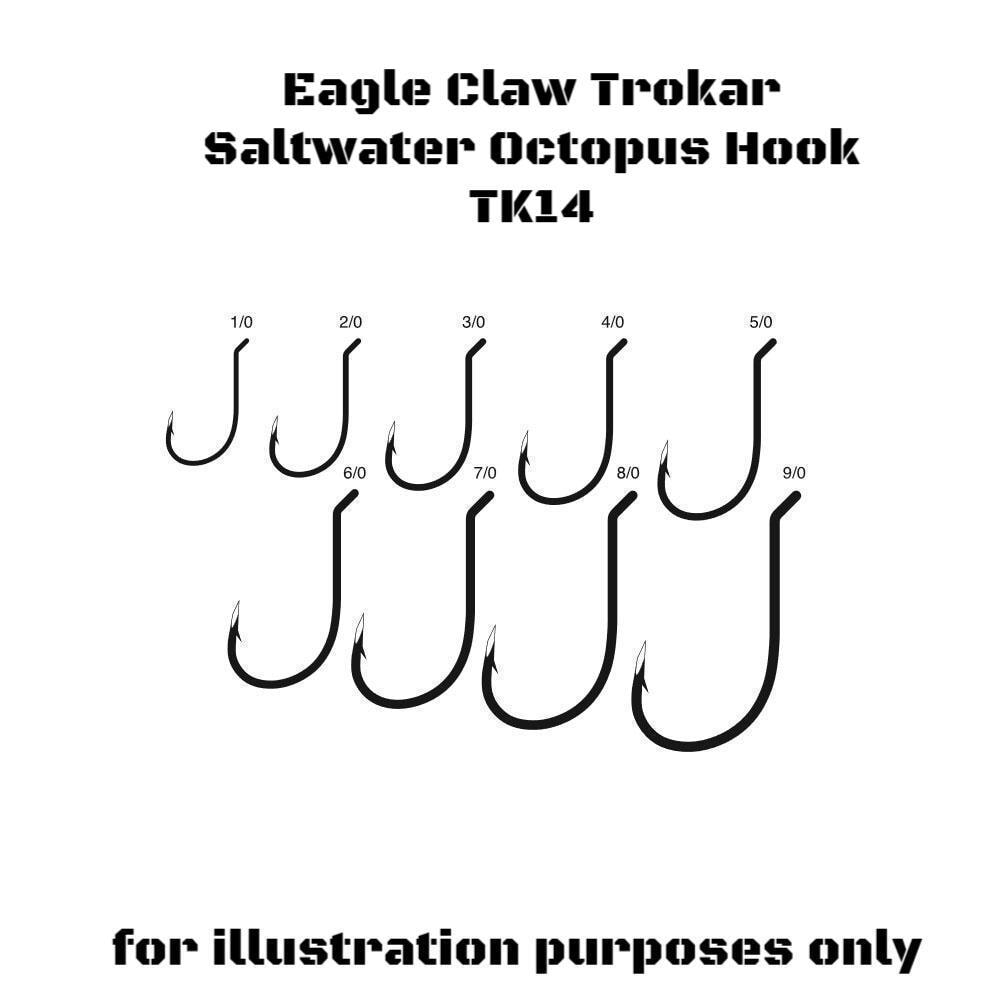 Eagle Claw TK9-4/0 Trokar Inshore Kahle Hook Size 4/0 Light Wire 