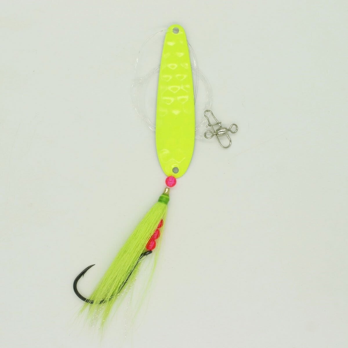 SeaSnare - Fluke Pro - Spoon Teaser Jigging Rig 6/0 / Chartreuse Glow / Chartreuse Teaser