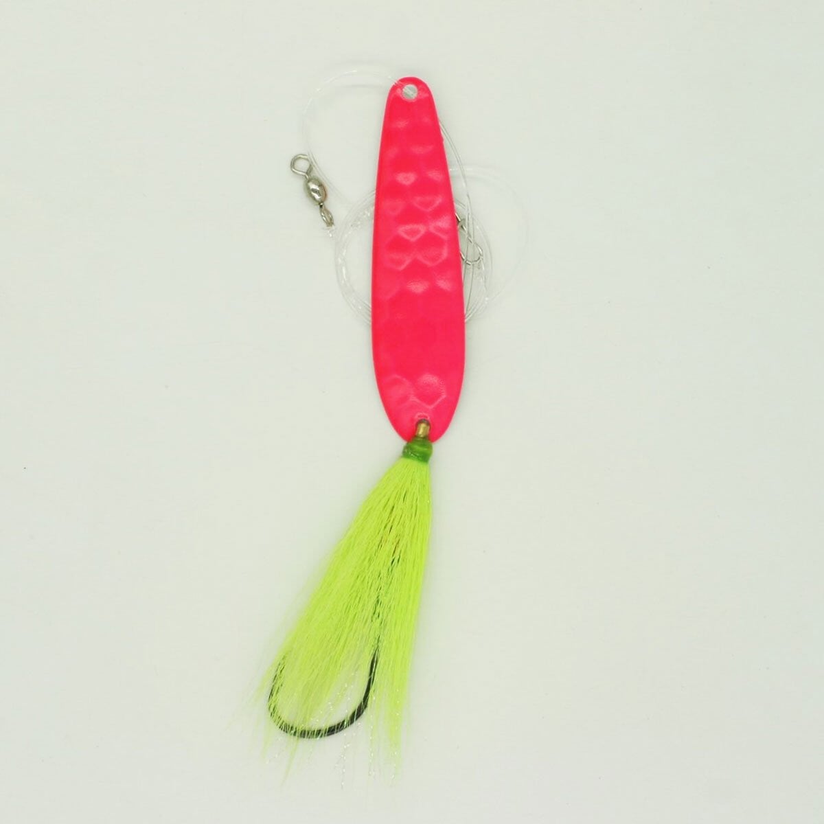 SeaSnare - Fluke Pro - Spoon Teaser Jigging Rig 6/0 / Pink Glow / Chartreuse Teaser