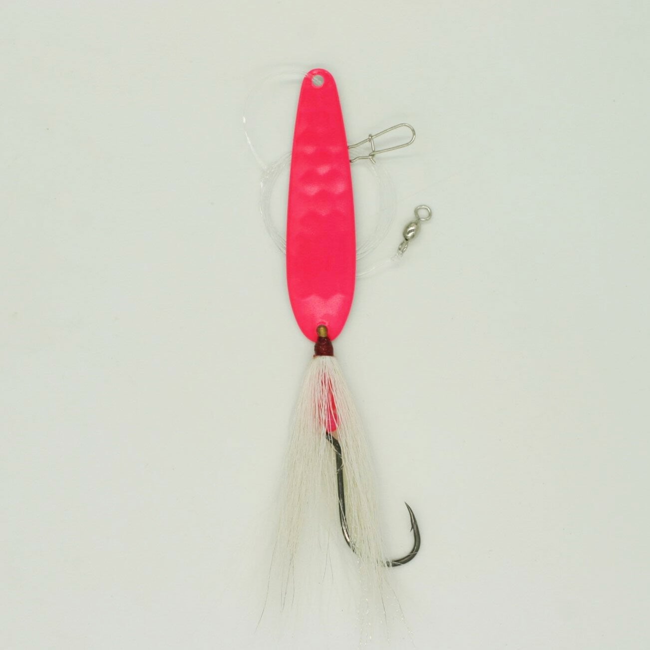 SeaSnare - Fluke Pro - Spoon Teaser Jigging Rig 6/0 / Pink Glow / White Teaser