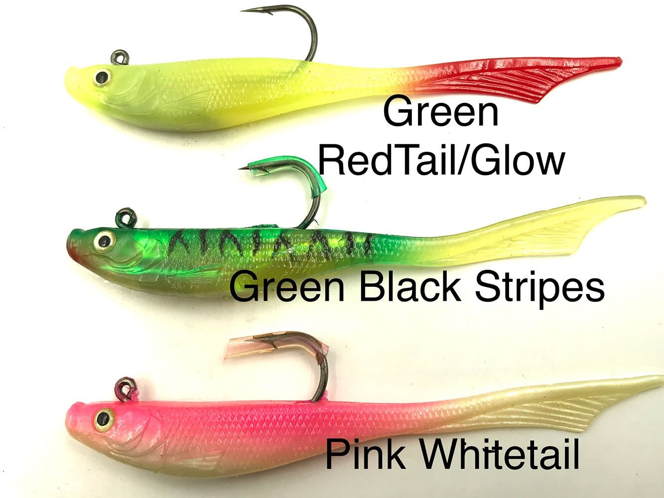 Crazy Gear 1/2 oz Pre-Rigged Holographic Fluke Killer Jig Teaser Green Glow Redtail - Holographic Green Mackerel - Pink Whitetail
