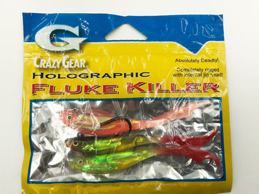 Crazy Gear 1/2 Oz Pre-Rigged Holographic Fluke Killer Jig Teaser