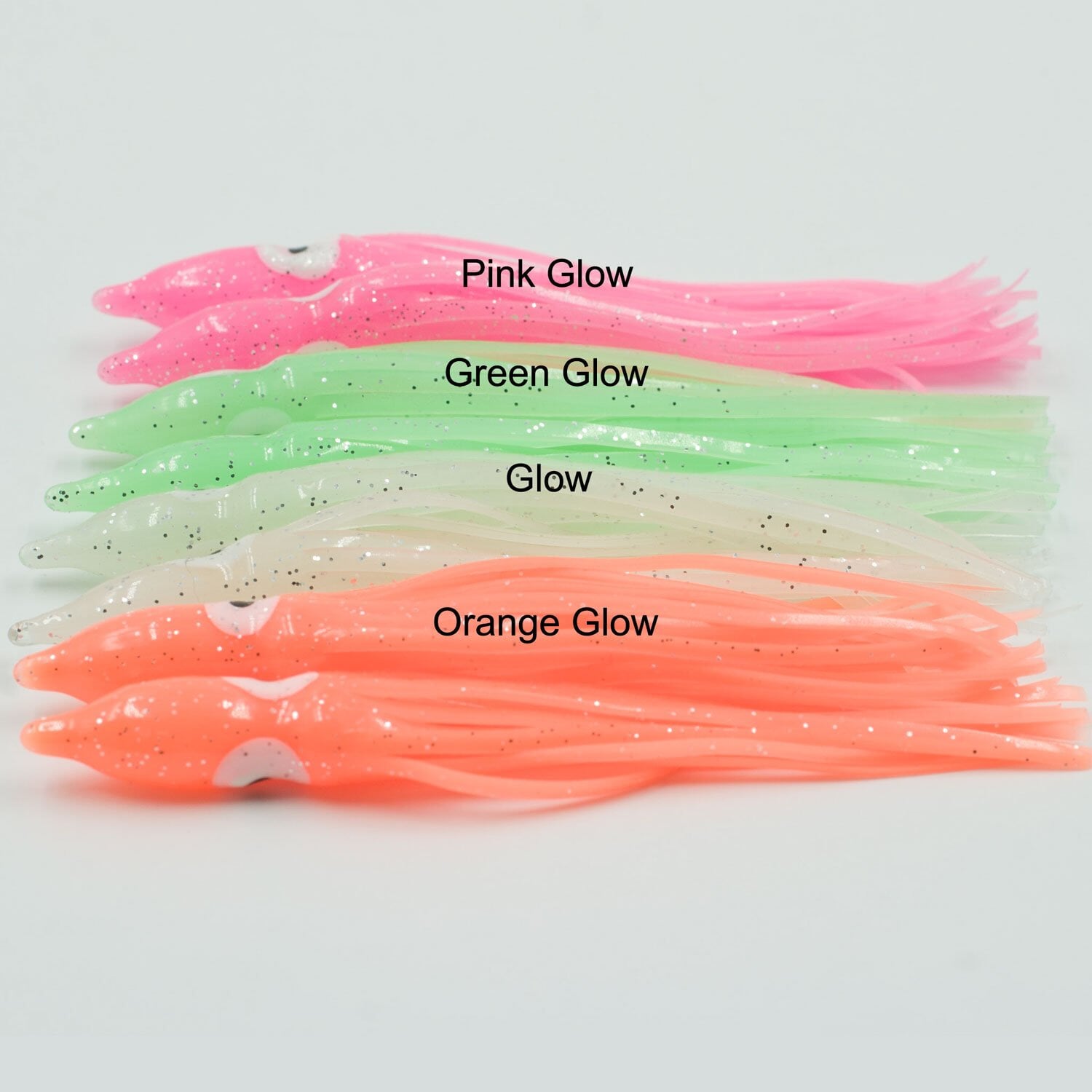 Run Off Super Glow Squid Skirts - 6, 12, 18 PC Packages - 3 & 4.5 Length Natural Glow / 6 Pieces / 4.5