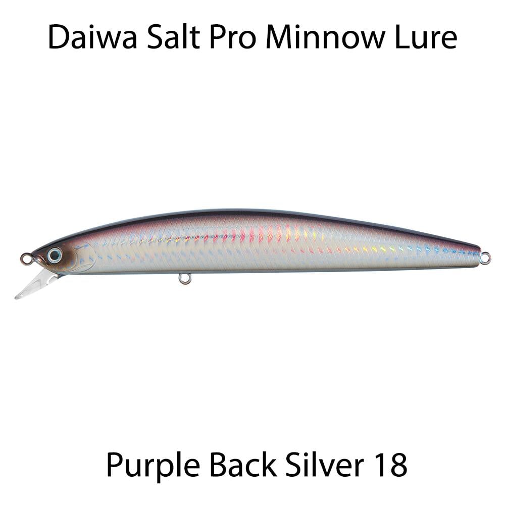 Daiwa Salt Pro Minnow - Purple Back Silver 18
