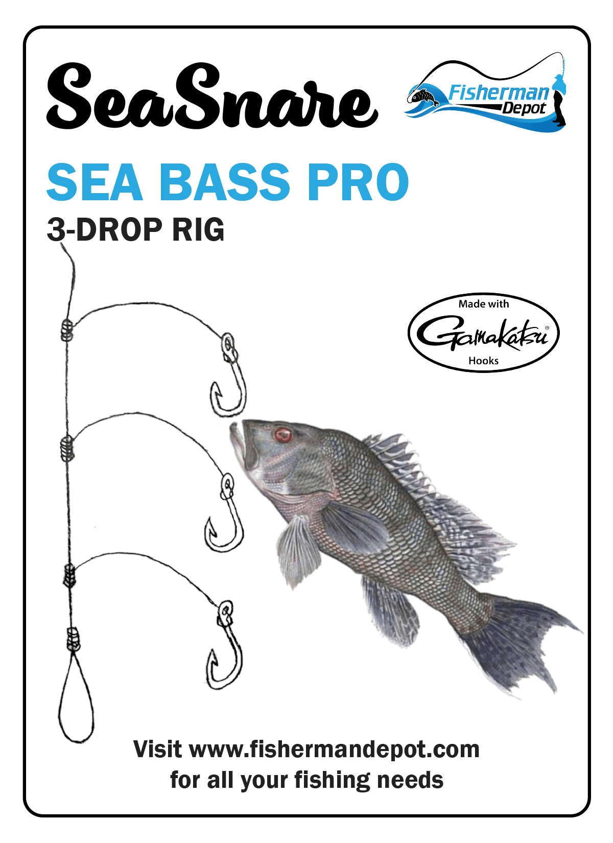SeaSnare Sea Bass Pro - 3-Drop Rig G