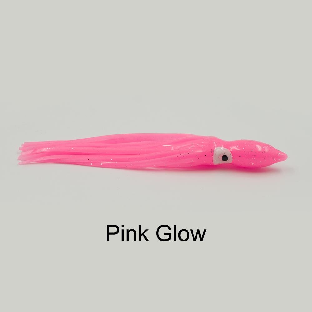 Run Off Super Glow Squid Skirts - 6, 12, 18 PC Packages - 3 & 4.5 Length Pink Glow / 12 Pieces / 4.5